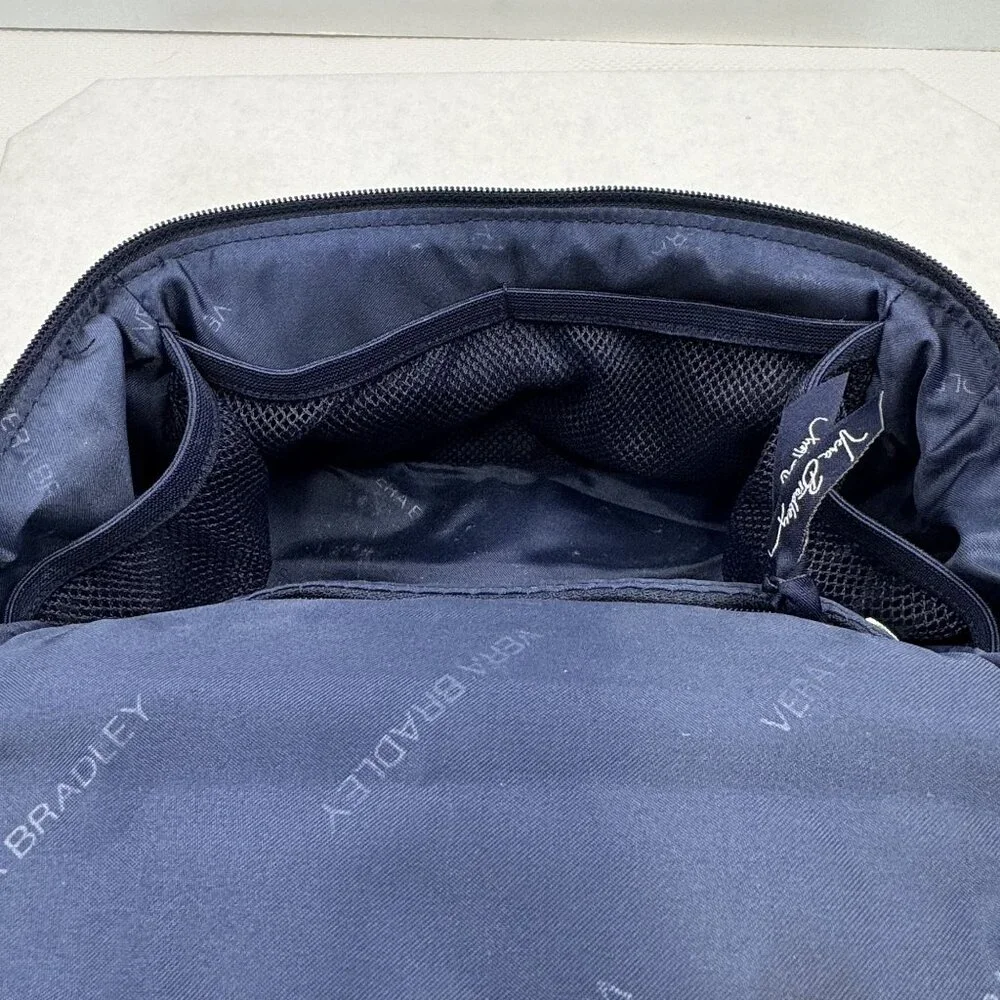 Vera Bradley Quilted Cosmetic Bag Blue Green Caribbean Sea Travel Organizer - Picture 11 of 16